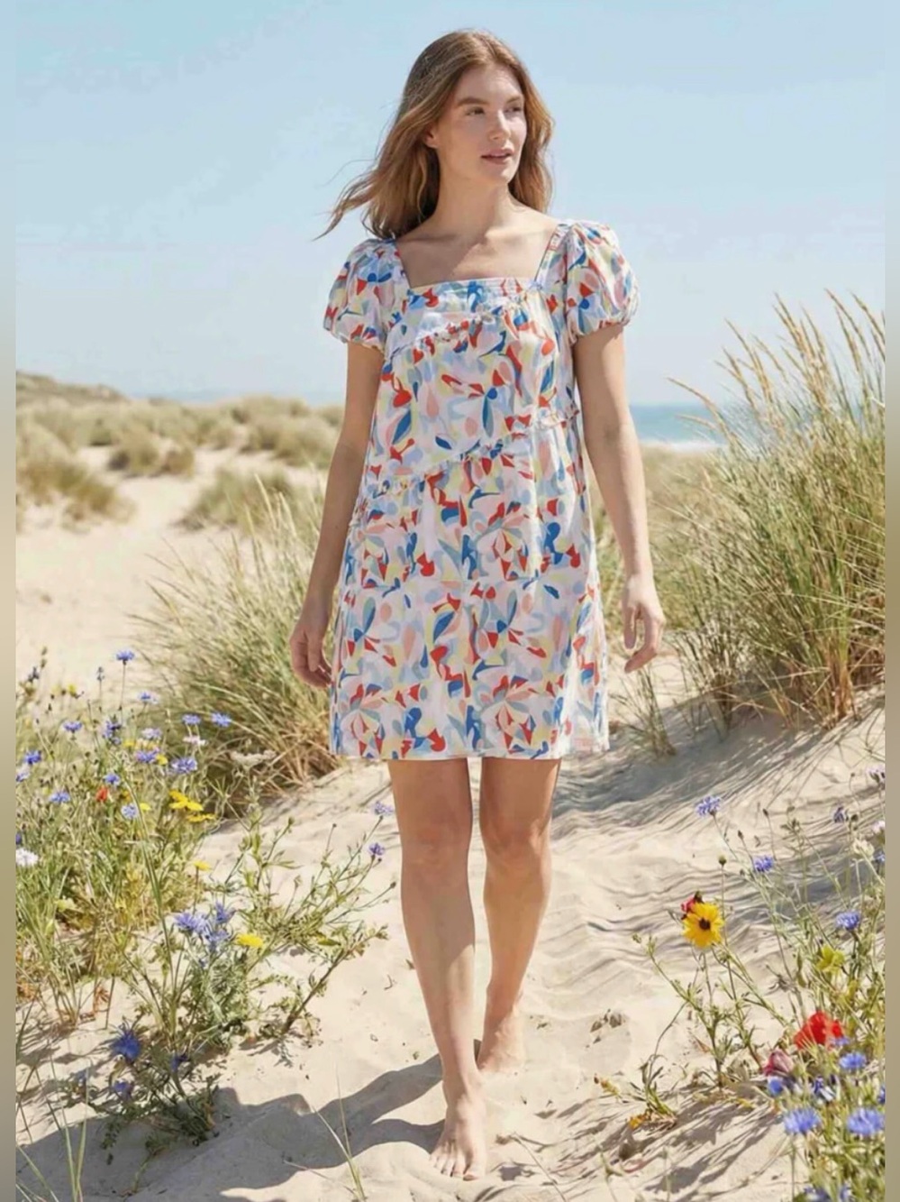 TAYLOR TILLMAN Amelie Dress in Joyful Swirl Sz M Summer Cottagecore GirlhoodCore